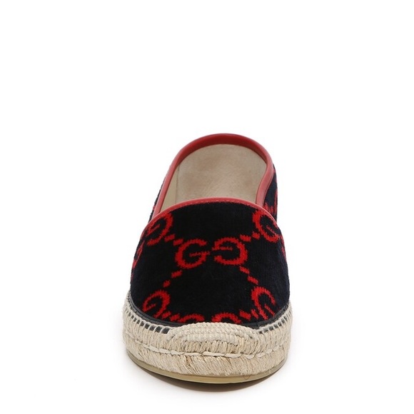 Gucci Monogram Velvet Espadrilles Size 35 - Picture 2 of 7